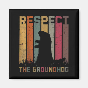 Aimant Rétro Respectez La Marmotte Marmotte Animal Terre