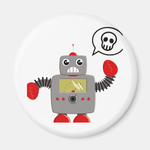 Aimant Rétro robot rouge de griffe