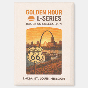 Aimant Rétro Saint-Louis Missouri Route 66 Monument Art