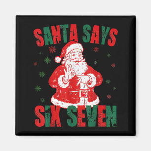 Aimant Retro Santa dit Six Seven 67 Meme Noël 