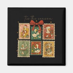 Aimant Retro Silly Goose Père Noël Mignon Joyeux Noël C'e