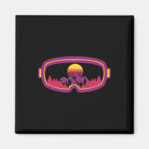 Aimant Retro Ski ski ski ski ski snowboard Winter Sea