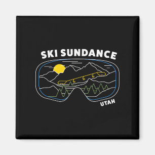 Aimant Retro Ski Sundance Utah Us Ski Resort Ski Snowboar