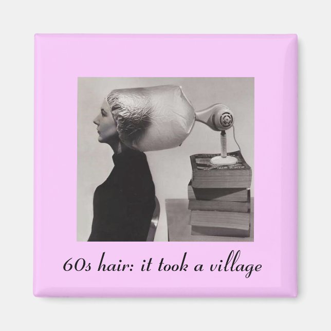 Aimant Rétro Soixante Coiffure (Devant)