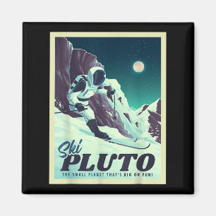 Aimant Retro Space Tourisme Planche de ski Ski Planche