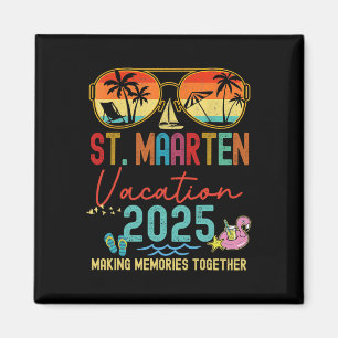 Aimant Retro St. Maarten Vacation 2025 Souvenirs Correspo