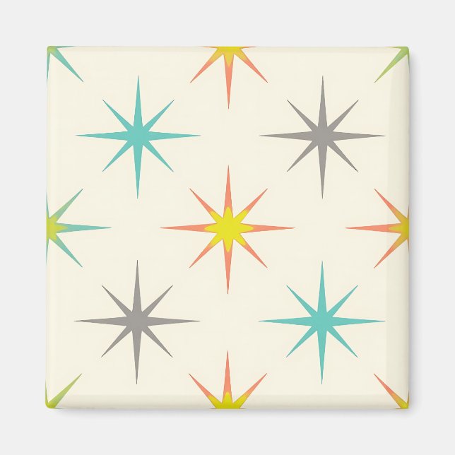 Aimant Retro Starburst Mid-Century Pattern (Devant)
