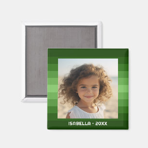 Aimant Retro Stripes - Christmas Green - Simple Photo