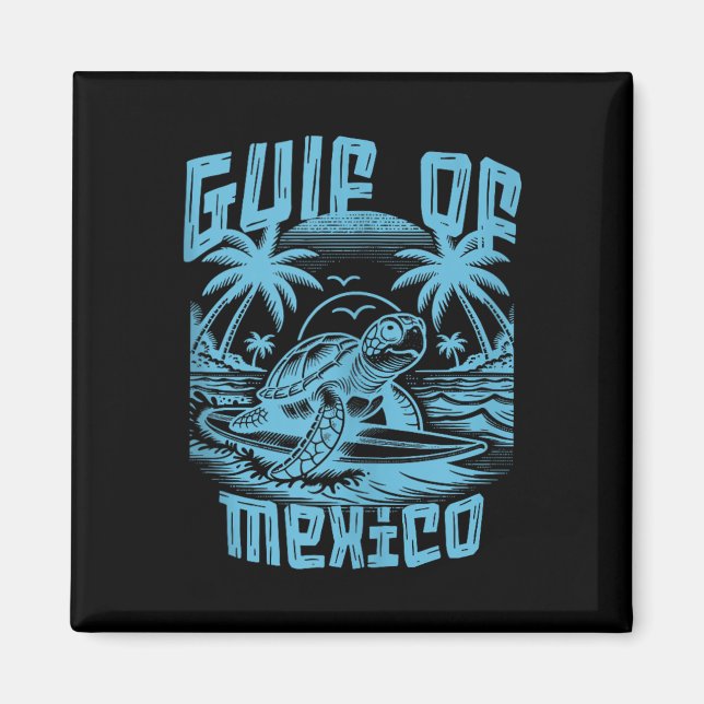 Aimant Retro Summer Gulf Of Mexico Forever Turtle Beach G (Devant)