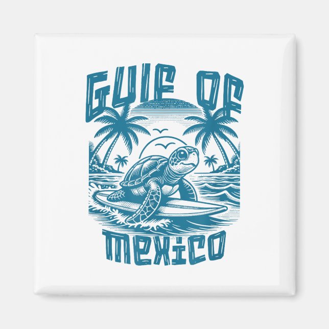 Aimant Retro Summer Gulf Of Mexico Forever Turtle Beach G (Devant)