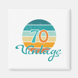 Aimant Retro Sunset 70 Vintage en détresse