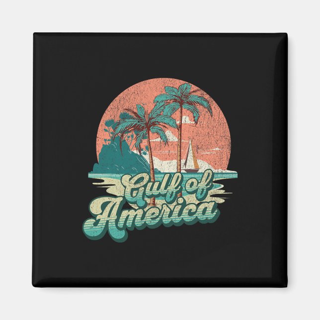Aimant Retro Sunset Beach Vibes - Golfe D'Usa (Devant)
