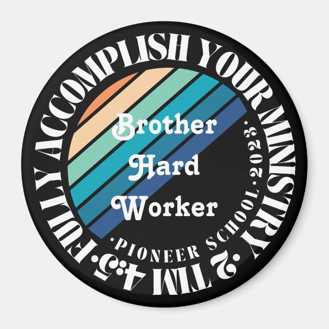 Aimant Rétro Sunset Pioneer School Personnalisable (Devant)