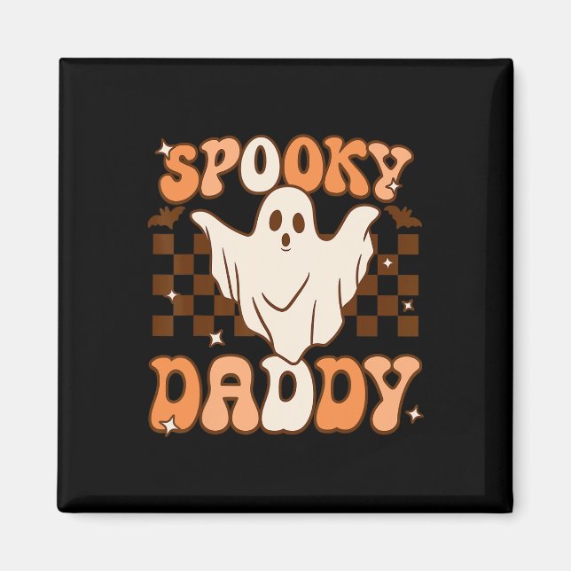 Aimant Retro Super Halloween Ghost Éffrayant Daddy Costum (Devant)