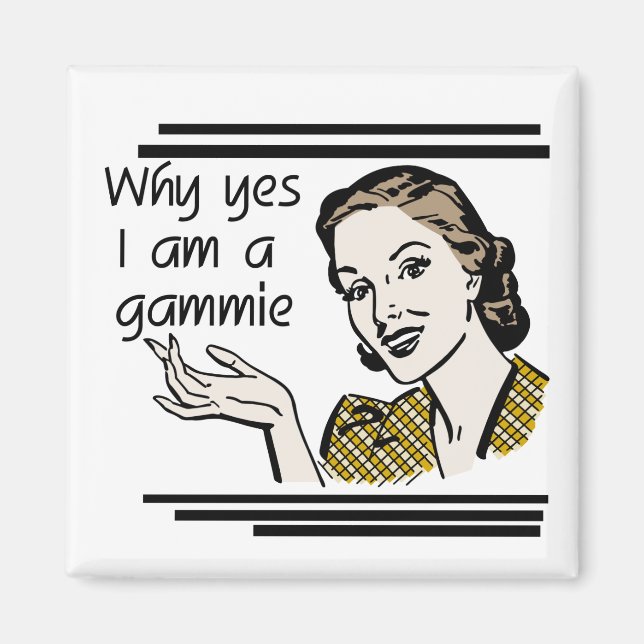 Aimant Rétro T-shirts et cadeaux de Gammie (Devant)