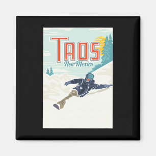 Aimant Rétro Taos Ski Valley Nouveau-Mexique Ski Snowboar