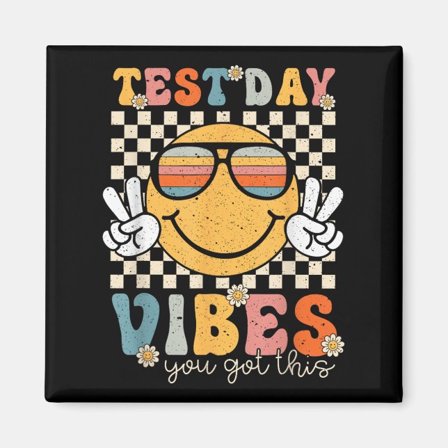Aimant Retro Test Day Vibes You Got This Motivation Teach (Devant)