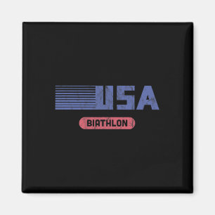 Aimant Retro Usa 2022 Team American Biathlon Vintage