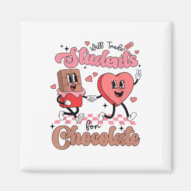 Aimant Retro Va Échanger Des Étudiants Pour Le Chocolat V (Devant)