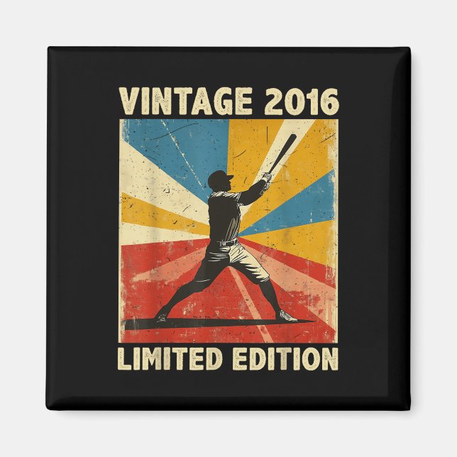 Aimant Retro Vintage Baseball Lover Limited Edition 2016 (Devant)