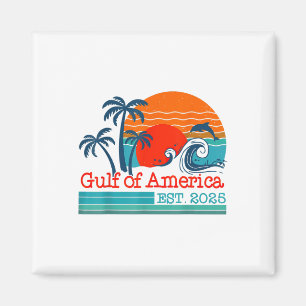 Aimant Retro Vintage Gulf Of Us America 2025 American Fla
