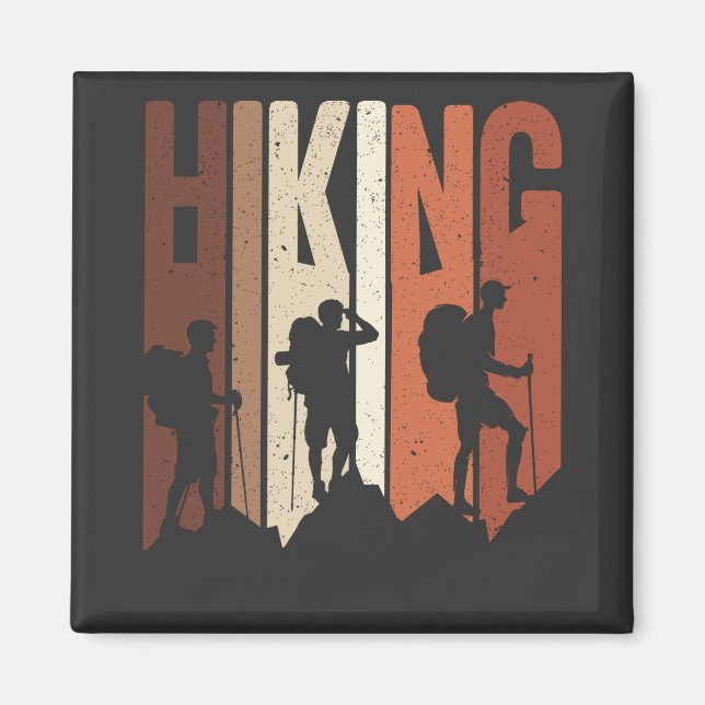 Aimant Rétro Vintage Randonnée Chemise Randonnée à thème  (Devant)