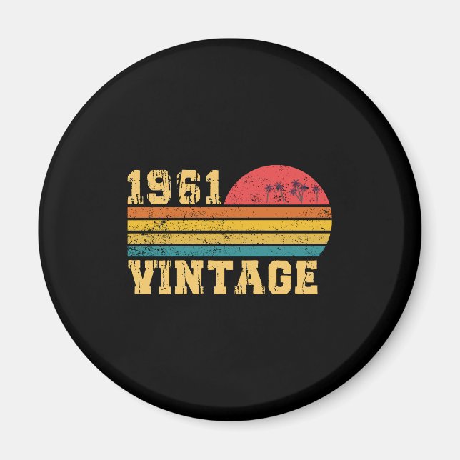 Aimant Retro Vintage Sunset 1961 Anniversaire (Devant)