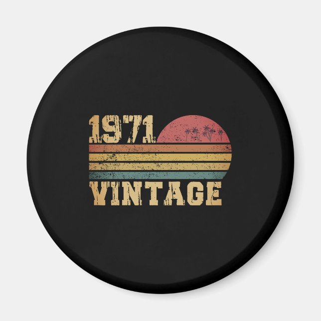 Aimant Retro Vintage Sunset 1971 Anniversaire (Devant)