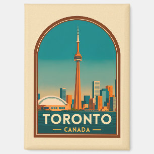 Aimant Rétro Vintage Voyage Toronto Canada Ciel Scénique