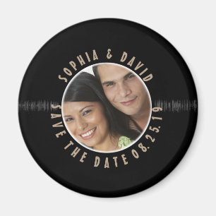 Aimant Retro Vinyl Record Mariage PHOTO ENREGISTRER LA DA