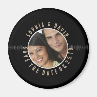 Aimant Retro Vinyl Record Mariage PHOTO ENREGISTRER LA DA
