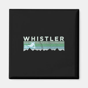 Aimant Retro Whistler Bc Canada Skiing en détresse