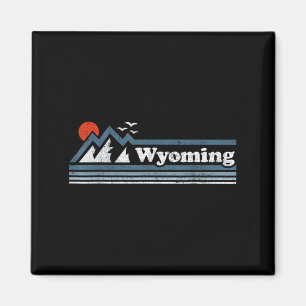 Aimant Retro Wyoming State Mountain Ski Vintage Ski So