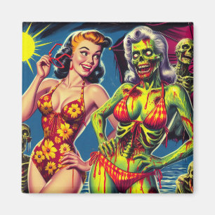 Aimant Retro Zombie Pin-up