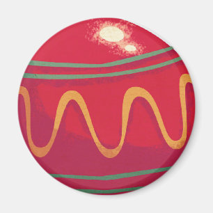 Aimant Rétros ornements rouges et verts de Noël