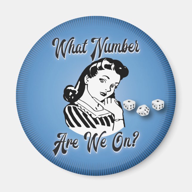 Aimant Retrp Bunco Quel nombre sommes-nous sur (Devant)