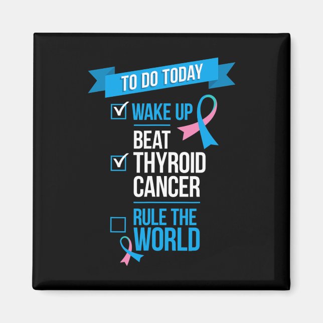 Aimant Réveillez-vous battre le cancer de la thyroïde dom (Devant)