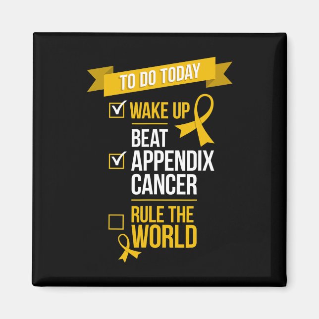 Aimant Réveillez-vous Beat Appendice Cancer Règle le mond (Devant)