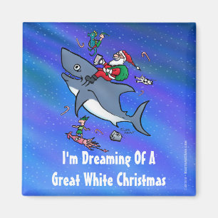 Aimant Rêver D'Un Grand Noël De Requin Blanc