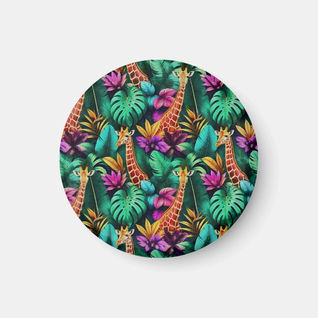 Aimant Rêves de girafe de jungle motif de surface transpa (Devant)