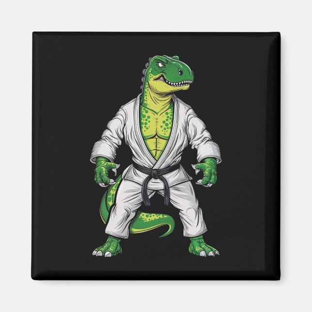 Aimant Rex Arts Martiaux Dinosaure Jiu-jitsu Bjj Karaté  (Devant)