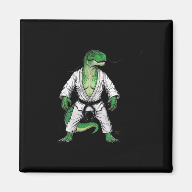 Aimant Rex Martial Arts Dinosaur Judo Jiu-jitsu Karate (Devant)