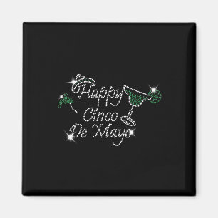 Aimant Rhinestone Rétro Cinco De Mayo Margarita Funny Mex