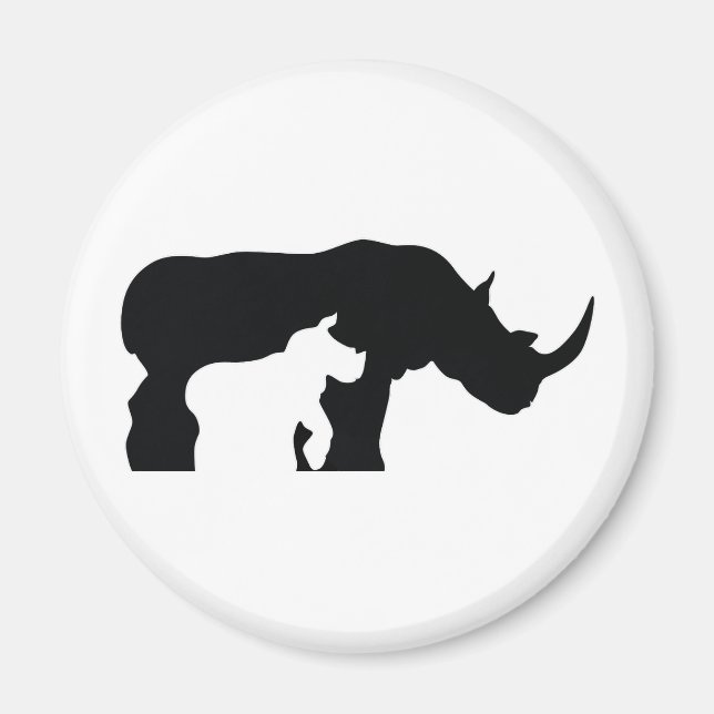 Aimant Rhino noir et blanc (Devant)