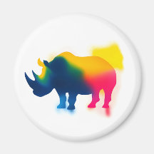 Rhinoceros de peinture à Spray coloré Silhouette r