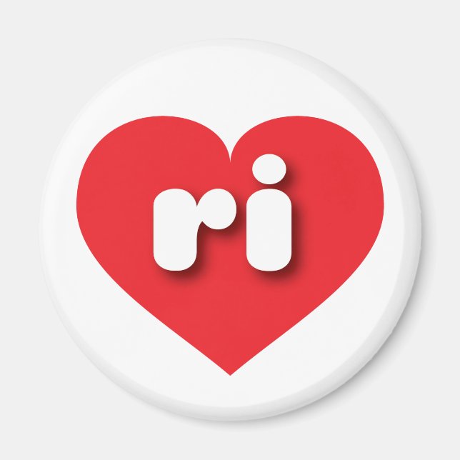 Aimant Rhode Island coeur rouge - I love ri (Devant)