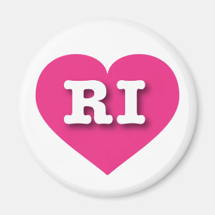 Aimant Rhode Island Hot Pink Heart - I love RI