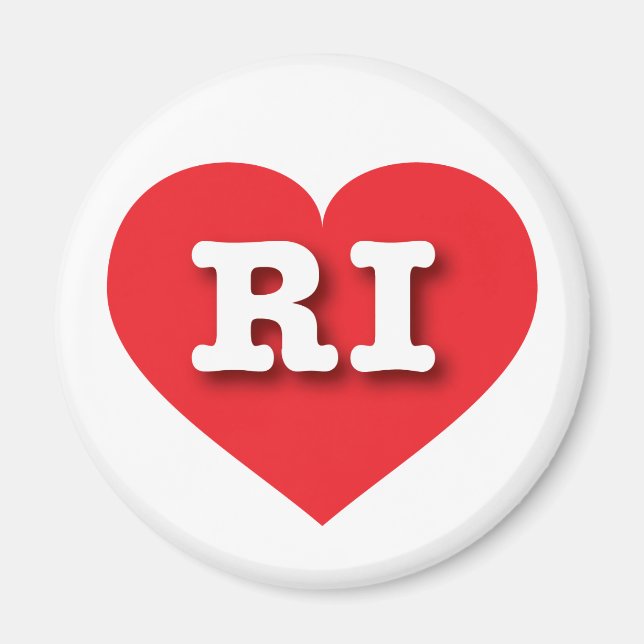 Aimant Rhode Island Red Heart - I love RI (Devant)
