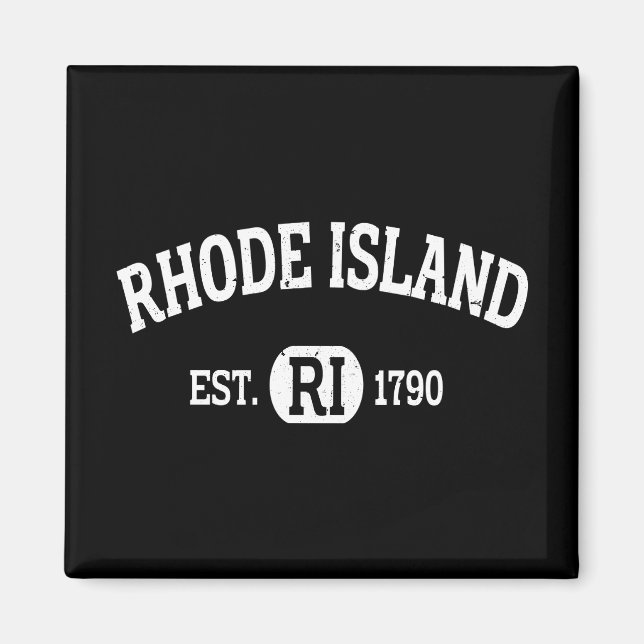 Aimant Rhode Island Retro Vintage Rhode Island Ri (Devant)