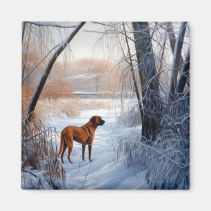Aimant Rhodesian Ridgeback Laisser Neige Noël